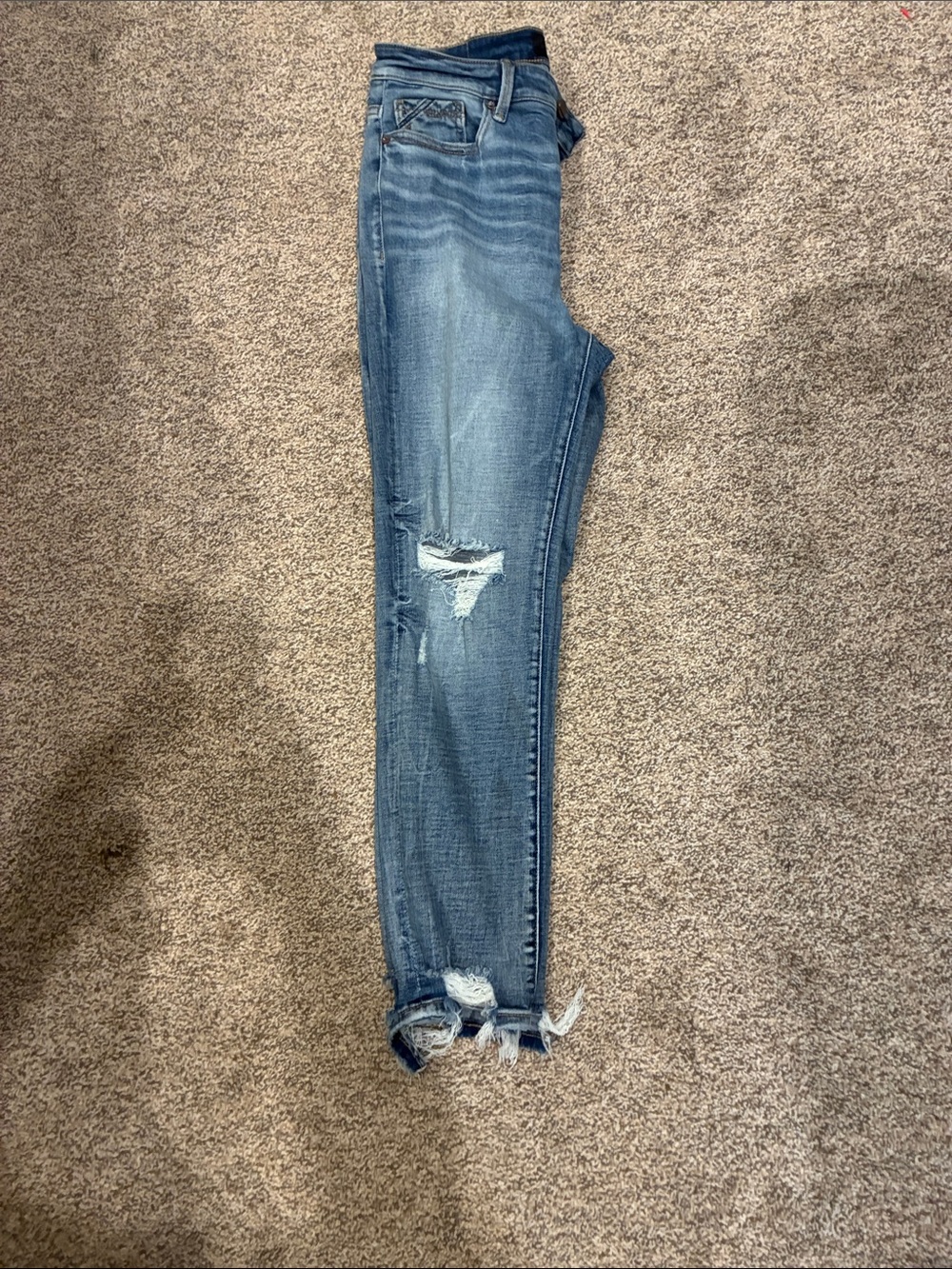 Buckle Women's Medium Blue Distressed Skinny Jeans